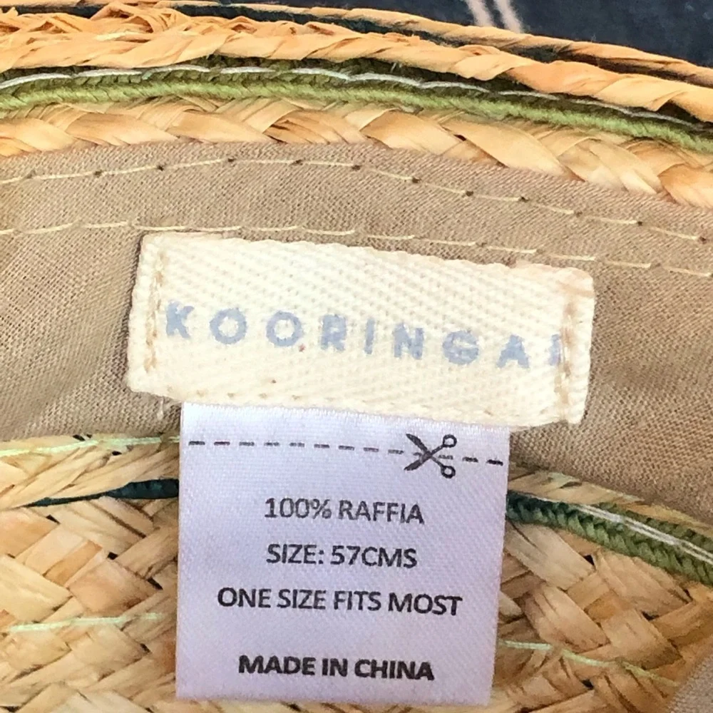 KOORINGAL Classic Woven Raffia Wide Brim‎ Straw Hat